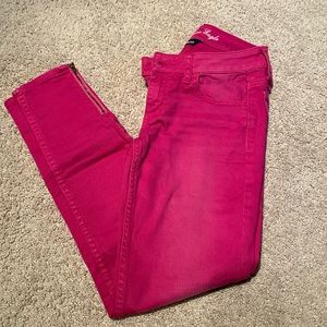 AE PINK STRETCH JEGGING SIZE 0